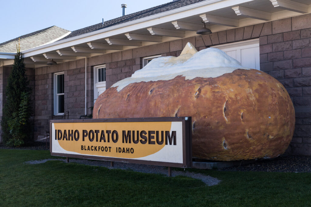 Blackfoot, Idaho, USA - October 14th, 2022: Idaho Potato Museum sign and building